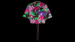 Floral-Print Cropped Shirt - Multicolor