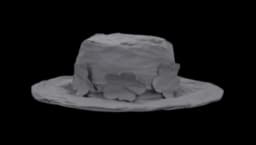 Flower-Appliqué Hat - Grey