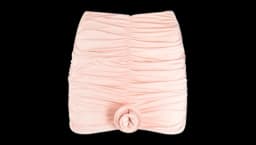 Lillibet Floral-Appliqué Ruched Stretch-Jersey Miniskirt - Rose Quartz Pink