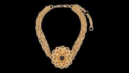 Karl Flower-Pendant Chain Necklace - Gold-Tone