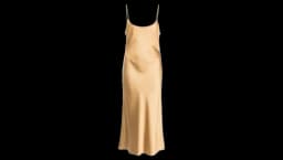 Metallic Silk Midi Slip Dress - Gold-Tone