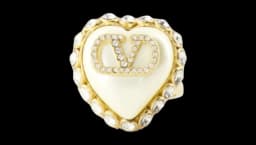 Heart-Shape Crystal-Embellished Ring - Gold
