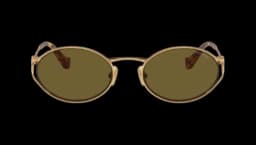 Logo-Plaque Sunglasses -Brown/Gold