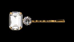 Crystal-Embellished Hair Pin - Gold-Tone