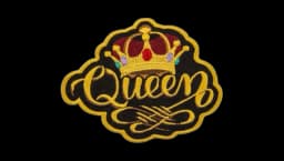 Queen Embroidered Gold Crown Patch