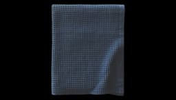 Waffle-Knit Cotton Bath Towel 90x150cm - Blue