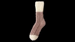 Fluffy Socks - Cream/Brown