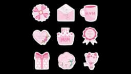 Happy Mother's Day Sticky Notes Set Of 9 - Pink
