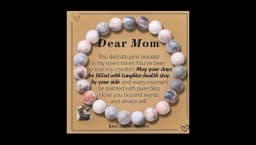 Dear Mom Stone Bracelet Gift