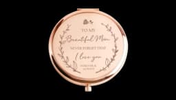 Engraved Mother Compact Mirror - Rose Gold