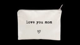 Love You Mom Makeup Bag - White/Black