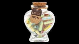 Heart Shaped Message Capsules Love Pill Notes Jar 50 Pcs