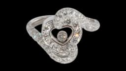 Happy Diamond Heart Ring - 18KT White Gold/Diamonds