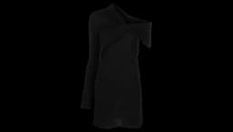 Twist-Front Asymmetric Minidress - Black