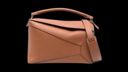 Large Puzzle Shoulder Bag - Caramel Brown