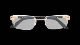 Logo-Engraved Square-Frame Glasses - Black/Gold-Tone