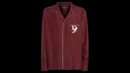 Logo-Embroidered Shirt - Wine Red