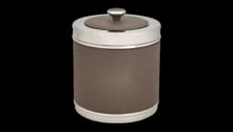 Ocean Leather Ice Bucket - Brown/Silver