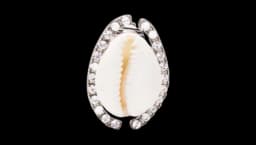 Crystal-Embellished Shell Earring