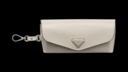 Triangle-Logo Eyeglasses Case - Light Beige