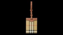 House-Check Leather Luggage Tag - Archive Beige/Multicolour