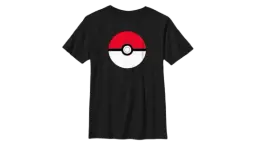 Pokeball Print Basic T-Shirt - Black/White/Red