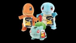 8" Velvet Plush Starter 3-Pack Charmander, Squirtle & Bulbasaur LE