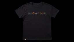 Kanto Gym Badge Relaxed Fit Crew Neck T-Shirt - Black