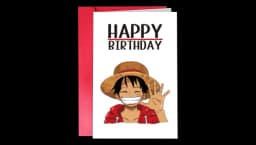 Happy Birthday Monkey D. Luffy Card Gift - Multicolor