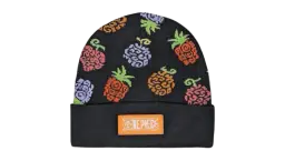 Devil Fruit Pattern with Patch Beanie - Black/Multicolor