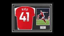 Declan Rice Back Signed 2024-25 Home Shirt In Hero Frame: Option 1