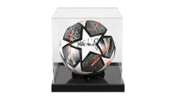 Michael Laudrup Signed UCL Football In Acrylic Case