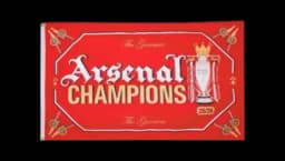 Arsenal Champions 25/26 Gothic Trophy Flag