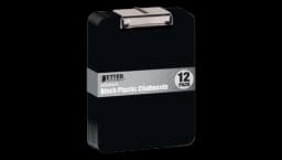 Black Plastic Clipboards 12 Pack