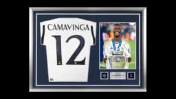 Eduardo Camavinga Official UCL Back Signed 2023-24 Authentic Home Shirt