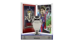 Lionel Messi Official UCL Signed 3D Mini Replica Trophy on Stand: 2011 Winner