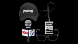 Reporter Costume Accessories Props Set