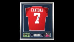 Eric Cantona Official UCL Back Signed & Framed Manchester United 1996-98 Home Shirt