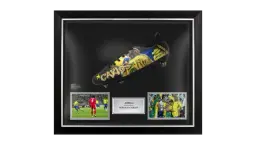 Roberto Carlos Signed Black Football Boot: Murwalls Brazil Edition In Bubble Frame: Option 1