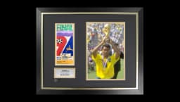 Romario Signed and Framed 1994 World Cup Final Ticket