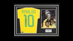 Rivaldo Back Signed Brazil Retro Home Shirt In Hero Frame: Copa America Edition