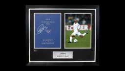 Roberto Carlos Signed and Framed Programme: 2002 UCL Final - Hardback Edition