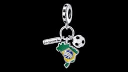 Pet Football Brazil Charm - 925 Sterling Silver