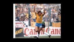 Zico Signed Brazil Football Photo: 1982 Goal