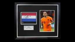 Wesley Sneijder Signed & Framed Netherlands Captain's Armband