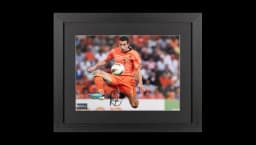 Robin van Persie Signed Netherlands Photo In Black Wooden Frame: Master of the Ball