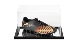 Vincent Kompany Signed Black and Orange Puma Boot In Acrylic Case