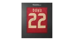 Jeremy Doku Back Signed Belgium 2024 Home Shirt In Deluxe Packaging