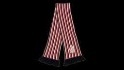 Striped Crest Scarf - Red/Yellow/White/Black