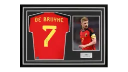 Kevin De Bruyne Signed Belgium 2022 Home Shirt In Hero Frame: Option 1